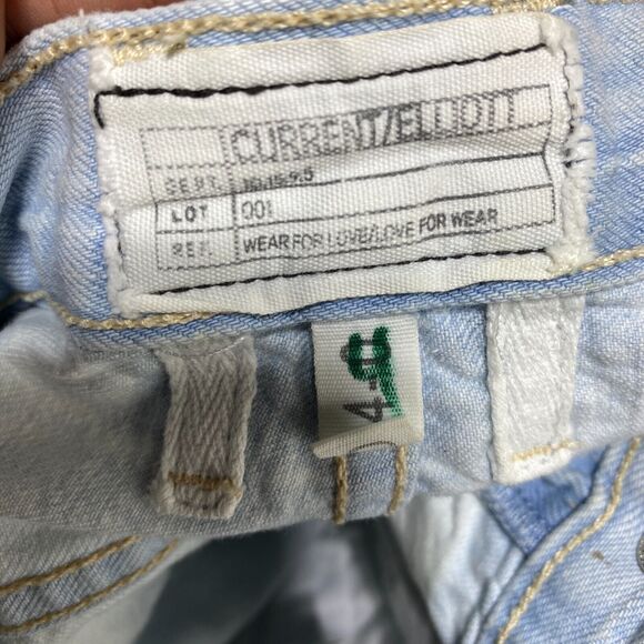 Current Elliott Boyfriend The Rolled Shorts Size 24/0 Jeans Denim Open Sky Blue - Picture 6 of 9